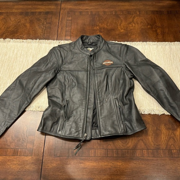 Harley-Davidson Jackets & Blazers - RARE Harley Davidson Women’s Leather Jacket M | Black Moto Biker Jacket Vintage